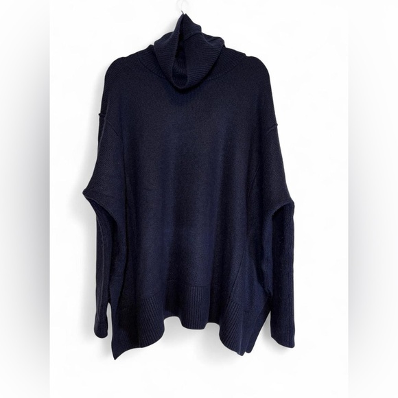 GAP Sweaters - Gap navy blue oversized asymmetrical turtleneck